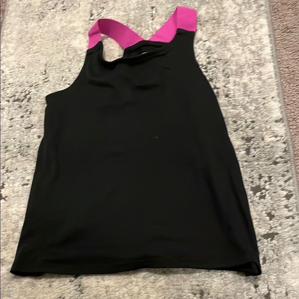 Women's Black and Pink Tank Top